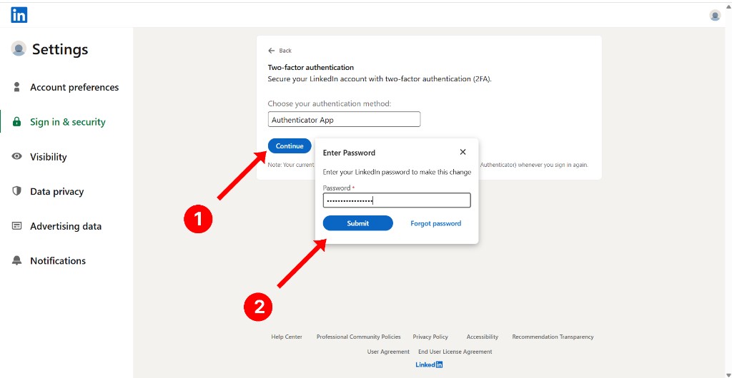 Confirm Account Password